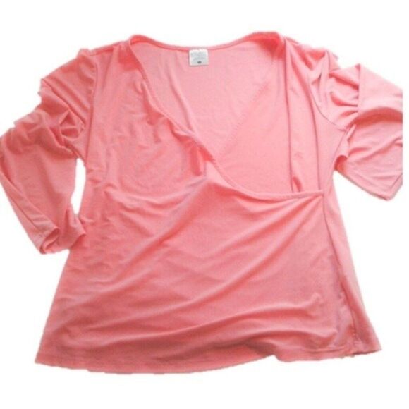 Maternity/nursing top Sz Large Peach/Coral - Picture 1 of 5